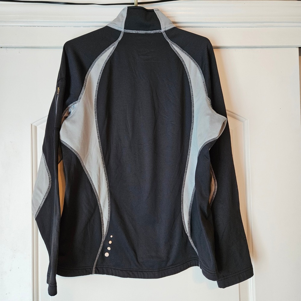 LL Bean Quarter Zip Sweatshirt Mens‎ Medium Black Gray Hiking Outdoors Gorpcore - Picture 3 of 8